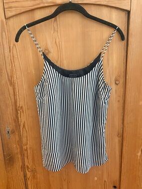 AYR Black and White Striped Silk Cami